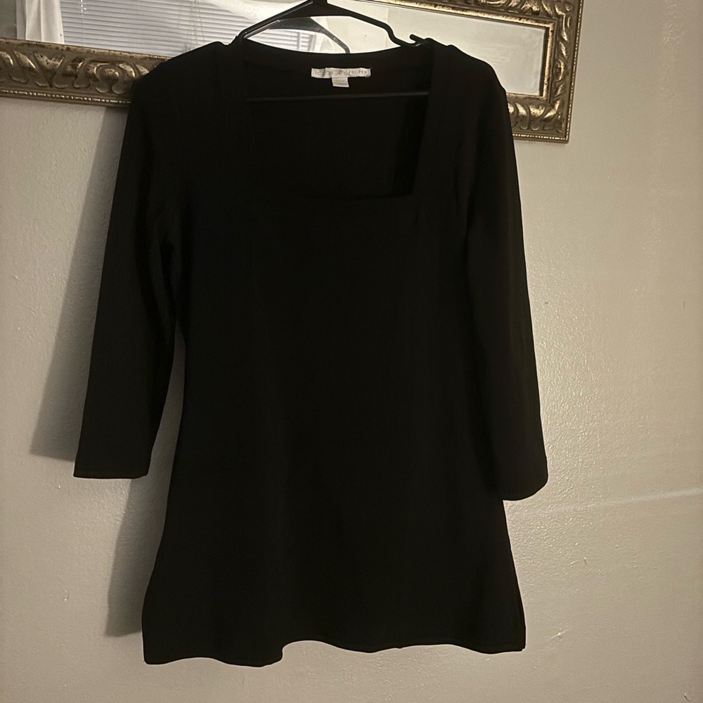 Classic Black Square-Neck Women's Top - Unbranded